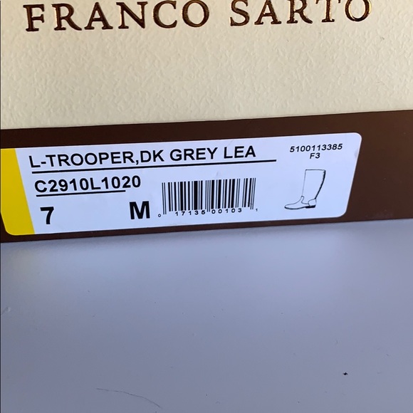Franco Sarto Dark Grey Trooper Boots size 7 - Picture 4 of 4